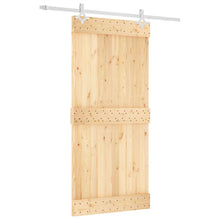 Schuifdeur Natuurlijk en Wit 95 x 210 cm Massief Grenenhout