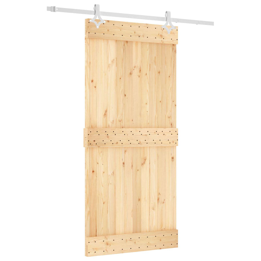 Schuifdeur Natuurlijk en Wit 95 x 210 cm Massief Grenenhout