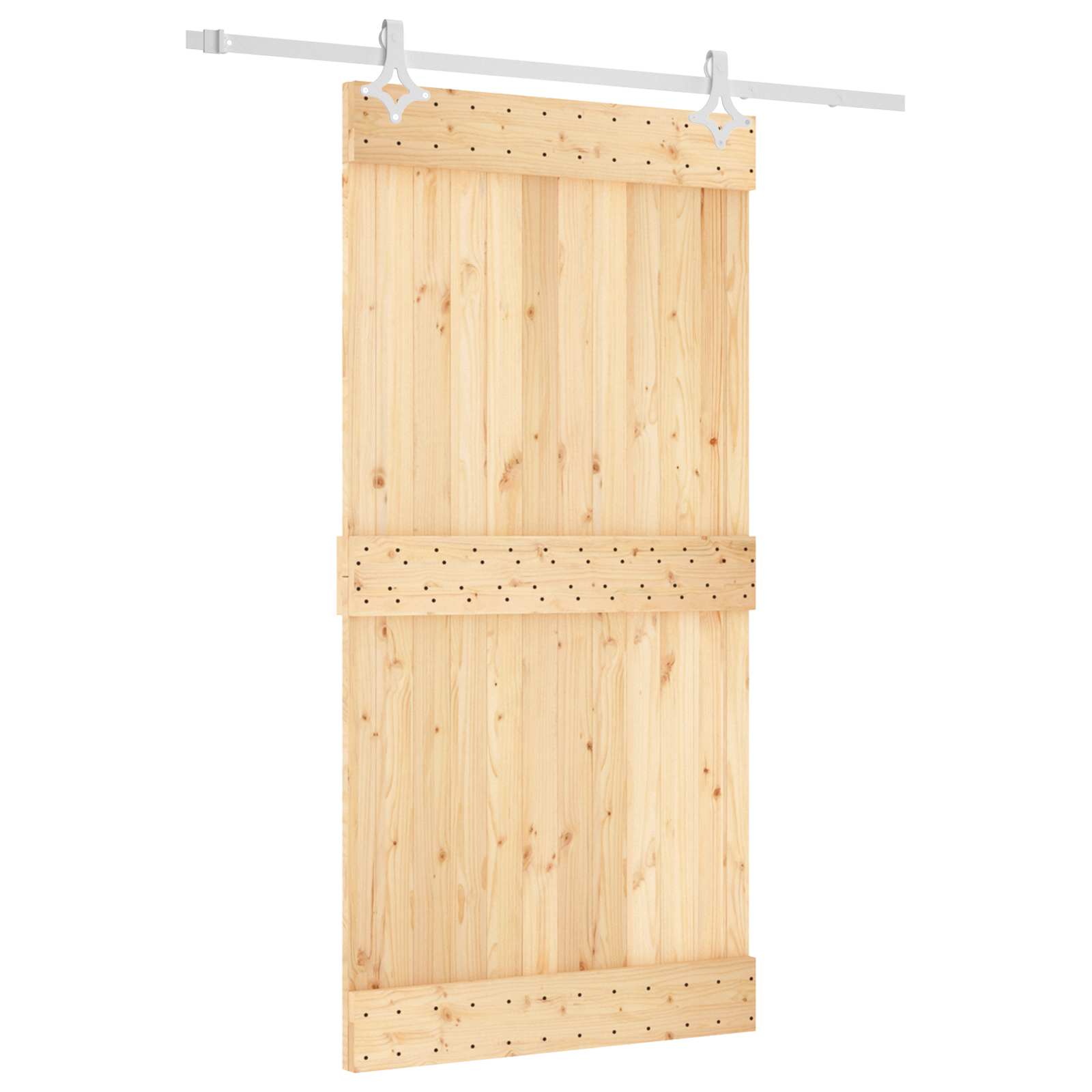 Schuifdeur Natuurlijk en Wit 100 x 210 cm Massief Grenenhout