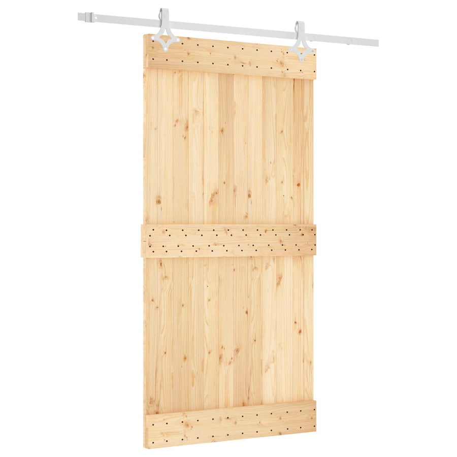 Schuifdeur Natuurlijk en Wit 100 x 210 cm Massief Grenenhout