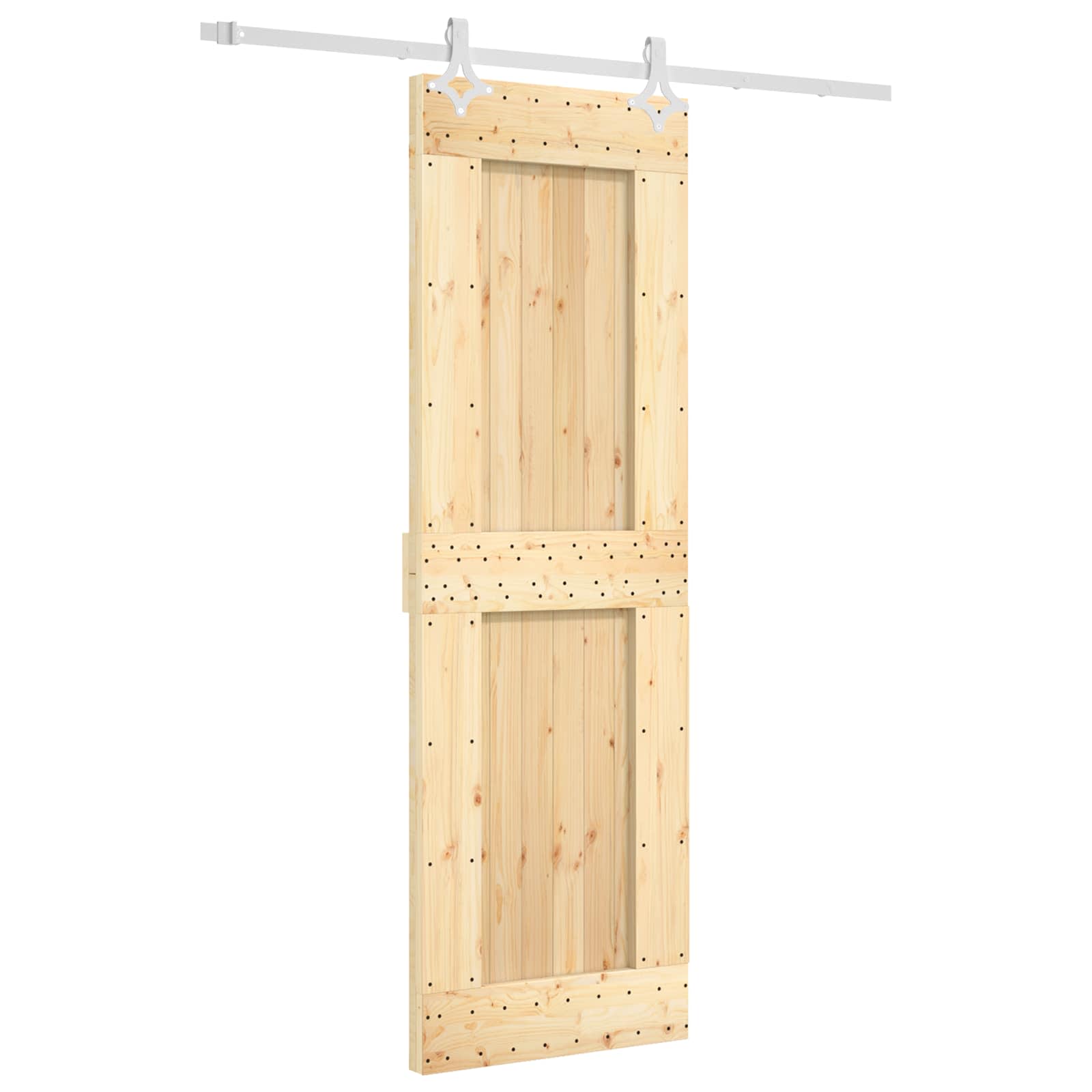 Schuifdeur Natuurlijk en Wit 70 x 210 cm Massief Grenenhout