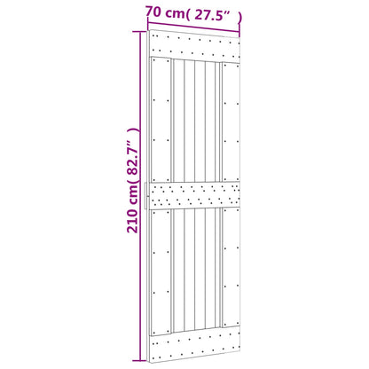 Schuifdeur Natuurlijk en Wit 70 x 210 cm Massief Grenenhout