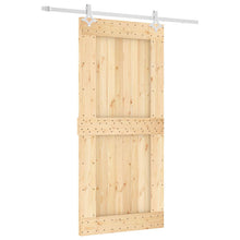 Schuifdeur Natuurlijk en Wit 95 x 210 cm Massief Grenenhout