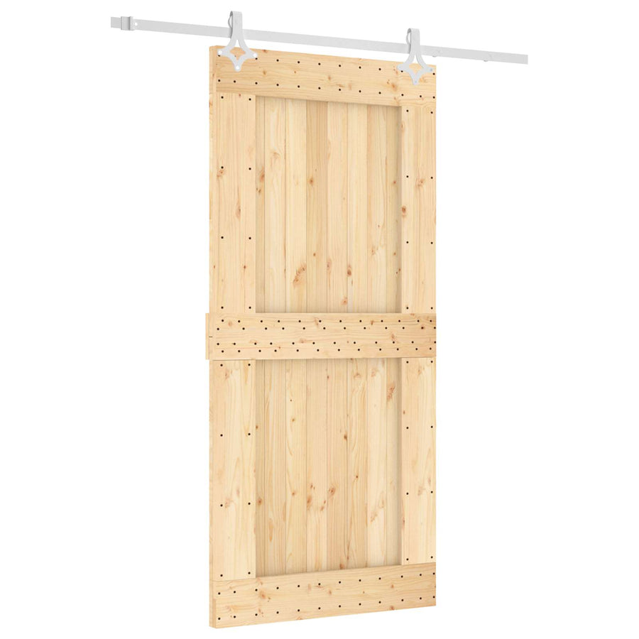 Schuifdeur Natuurlijk en Wit 95 x 210 cm Massief Grenenhout