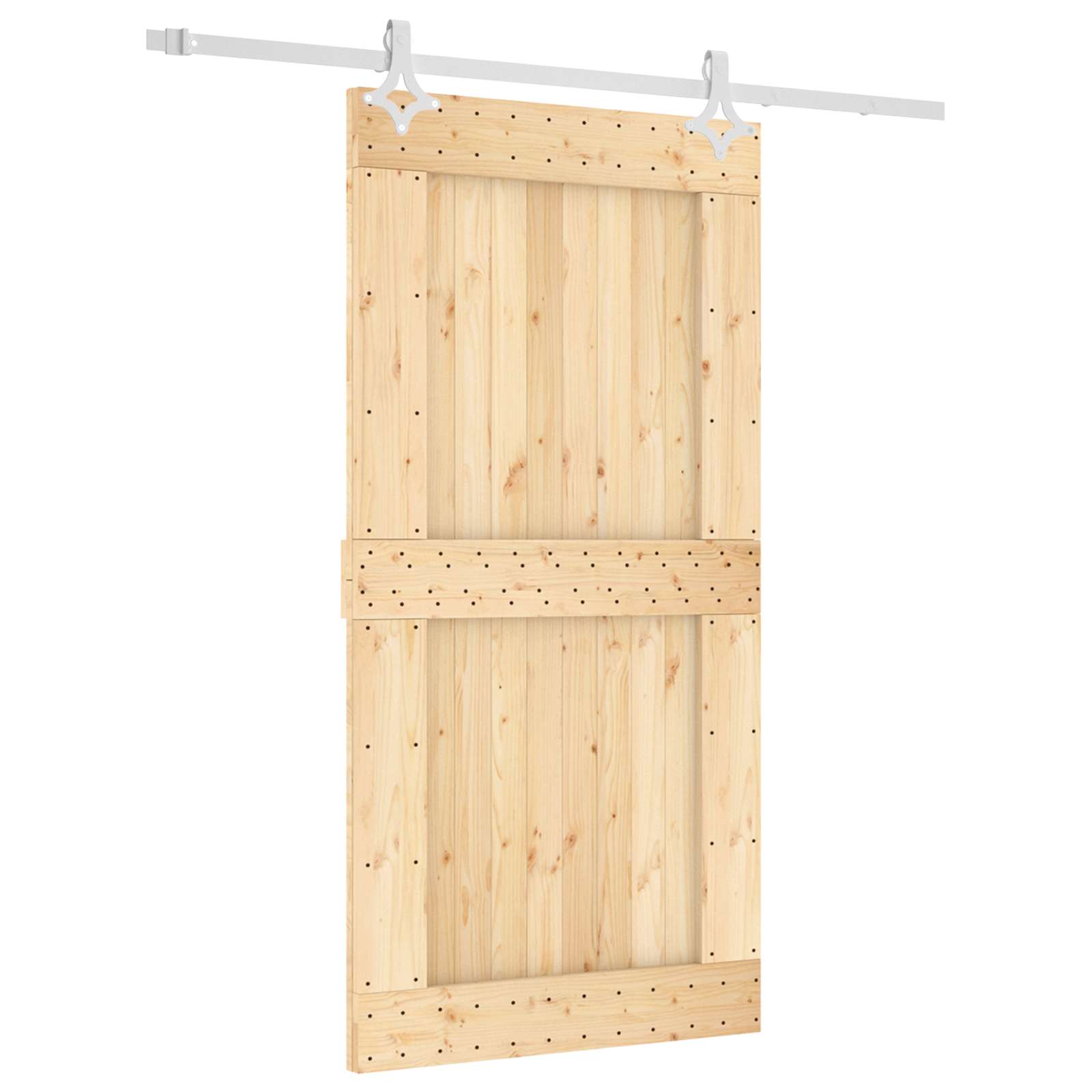 Schuifdeur Natuurlijk en Wit 100 x 210 cm Massief Grenenhout