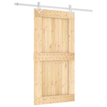 Schuifdeur Natuurlijk en Wit 100 x 210 cm Massief Grenenhout
