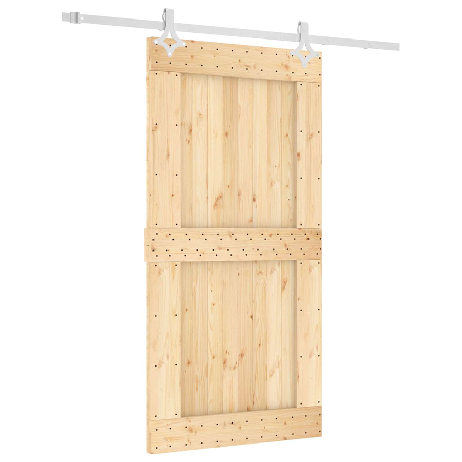 Schuifdeur Natuurlijk en Wit 100 x 210 cm Massief Grenenhout