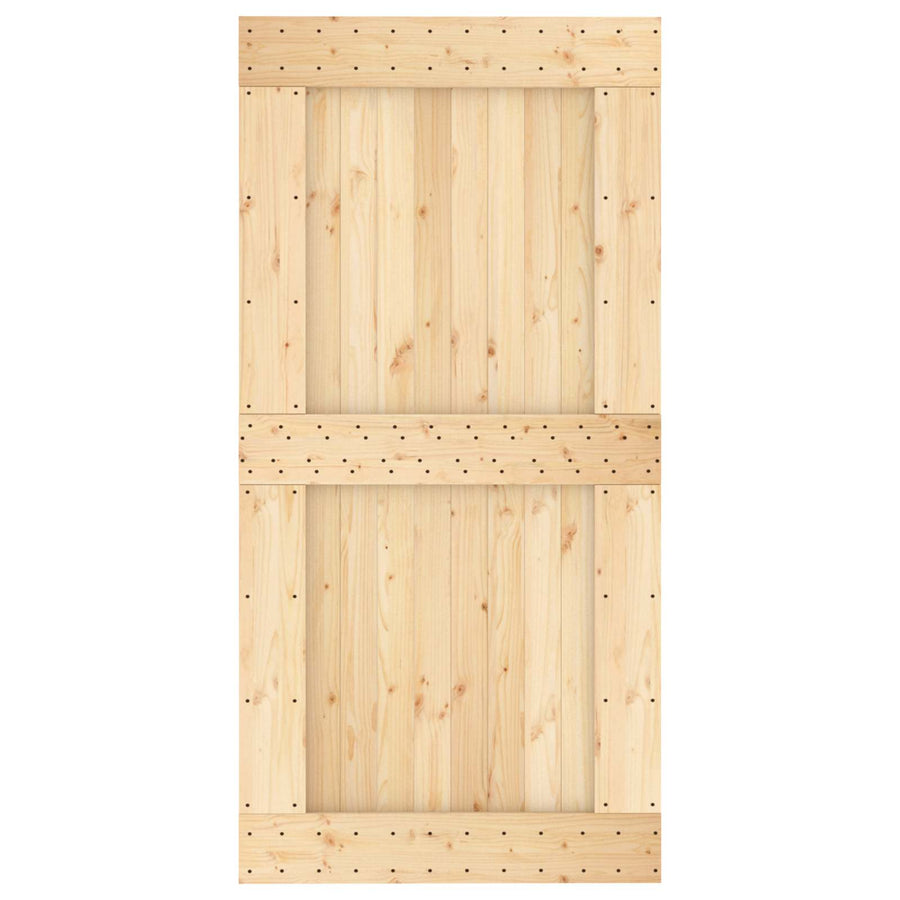 Schuifdeur Natuurlijk en Wit 100 x 210 cm Massief Grenenhout