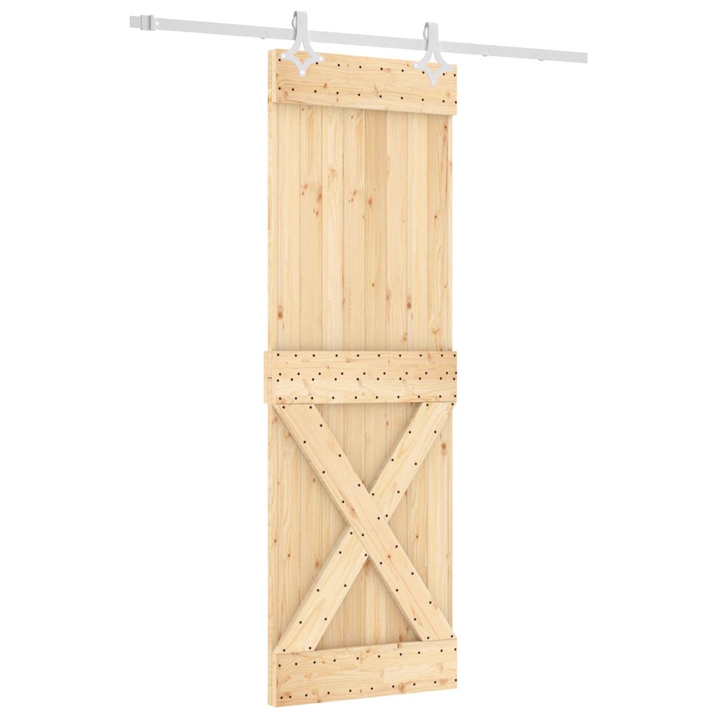 Schuifdeur Natuurlijk en Wit 70 x 210 cm Massief Grenenhout