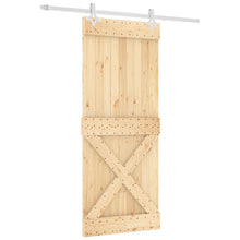 Schuifdeur Natuurlijk en Wit 85 x 210 cm Massief Grenenhout