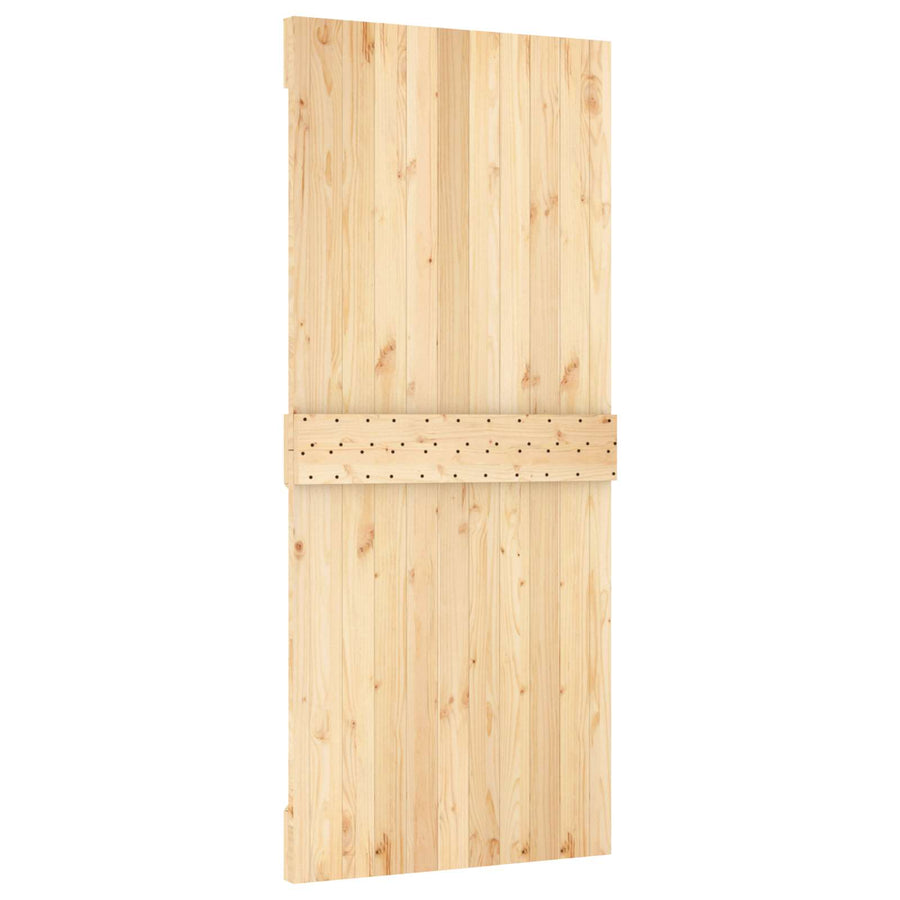 Schuifdeur Natuurlijk en Wit 90 x 210 cm Massief Grenenhout