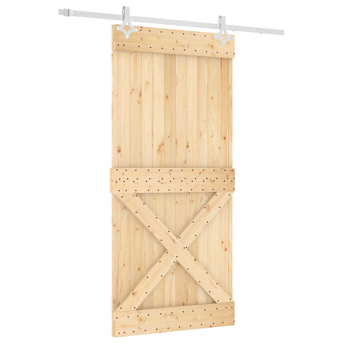 Schuifdeur Natuurlijk en Wit 95 x 210 cm Massief Grenenhout