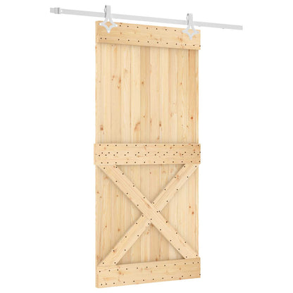 Schuifdeur Natuurlijk en Wit 95 x 210 cm Massief Grenenhout