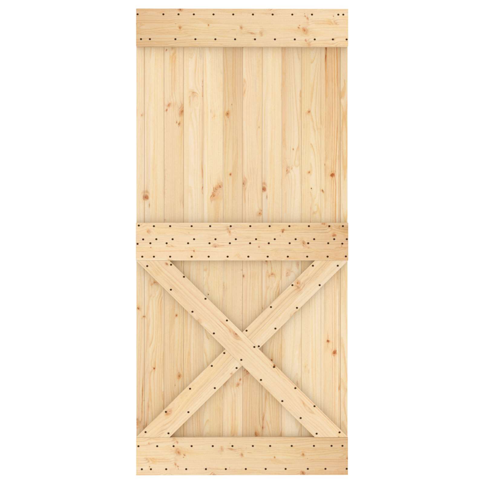 Schuifdeur Natuurlijk en Wit 95 x 210 cm Massief Grenenhout