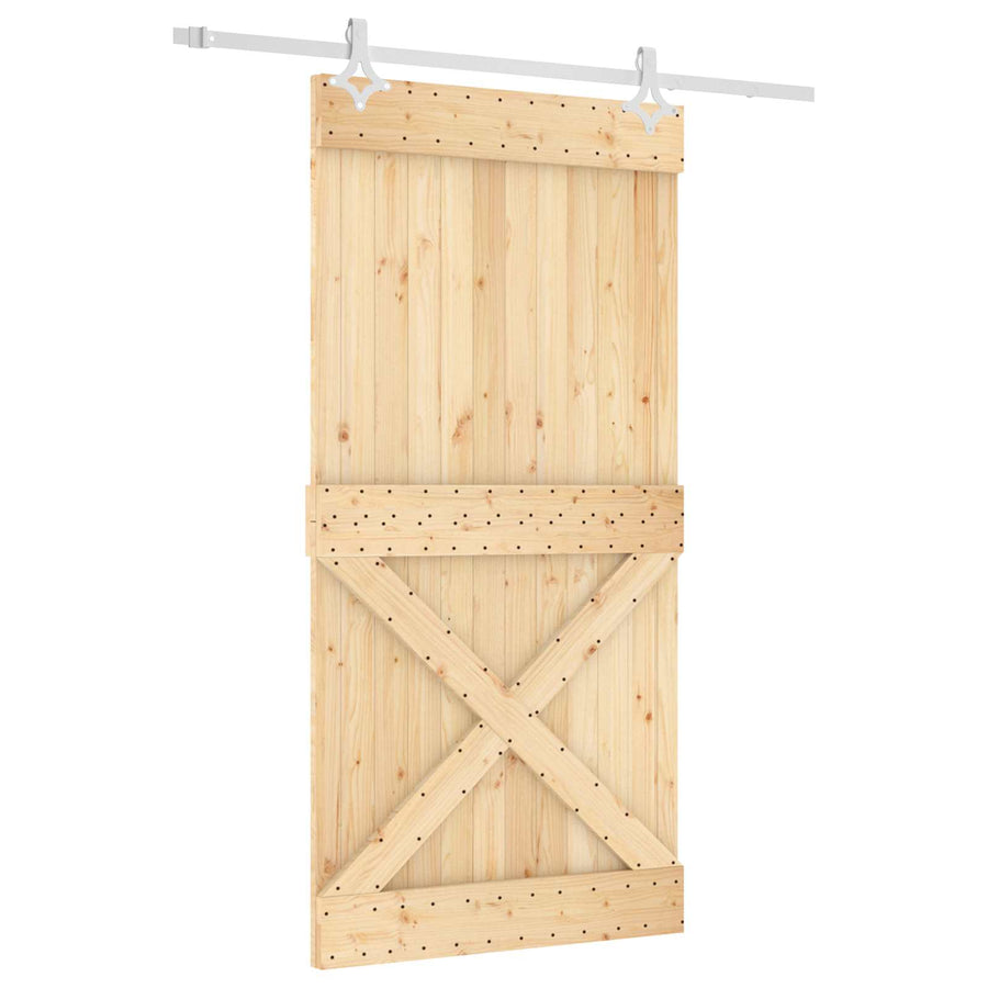 Schuifdeur Natuurlijk en Wit 100 x 210 cm Massief Grenenhout