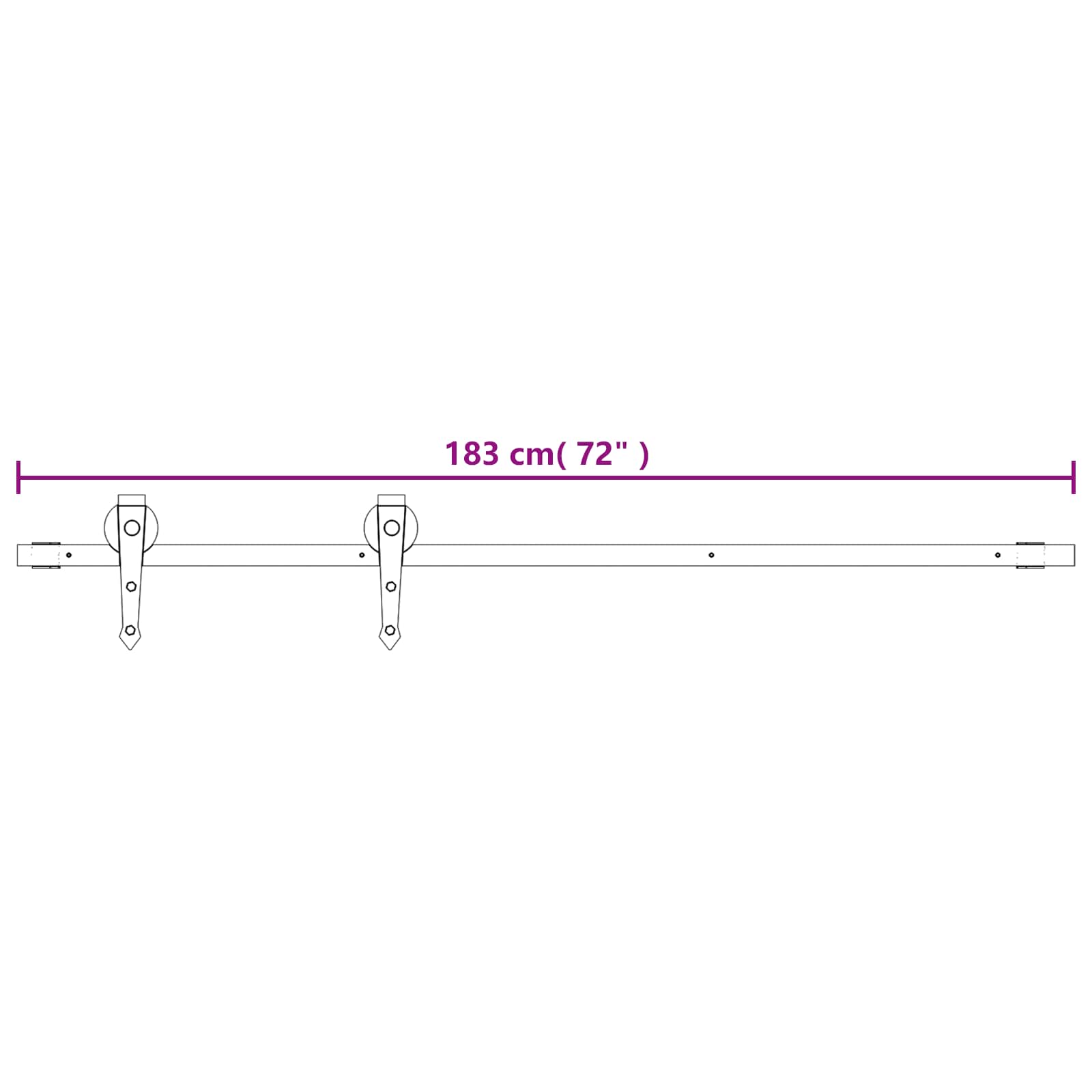Schuifdeur Naturel en Zwart 80 x 210 cm Massief Grenenhout