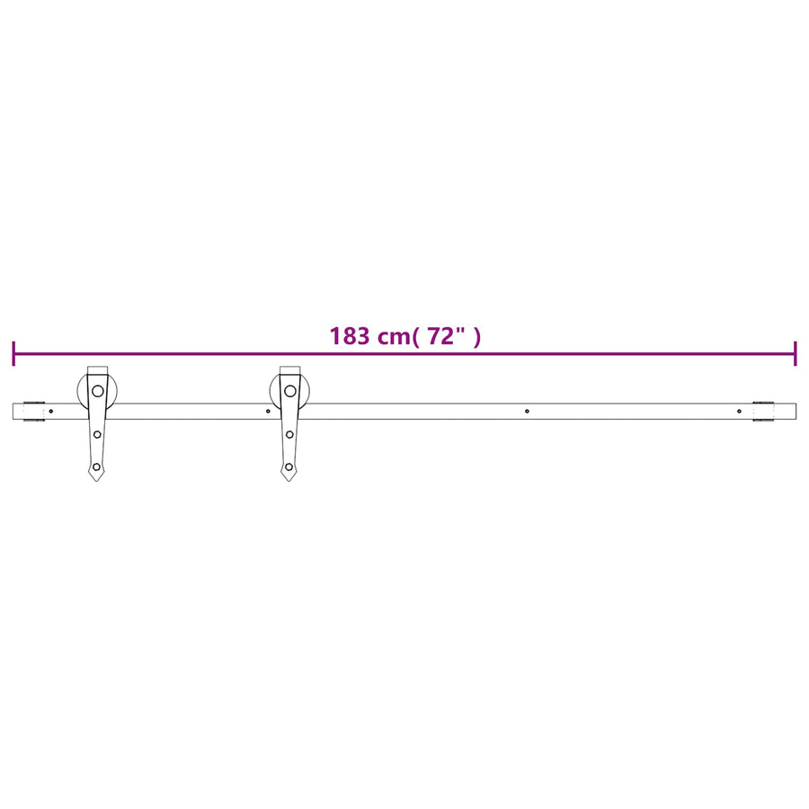 Schuifdeur Naturel en Zwart 80 x 210 cm Massief Grenenhout