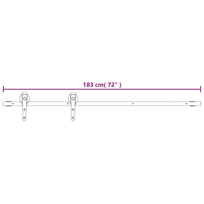 Schuifdeur Naturel en Zwart 80 x 210 cm Massief Grenenhout