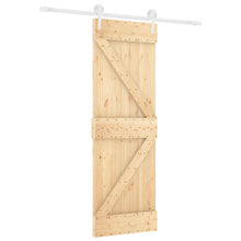 Schuifdeur Natuurlijk en Wit 70 x 210 cm Massief Grenenhout