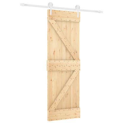 Schuifdeur Natuurlijk en Wit 70 x 210 cm Massief Grenenhout