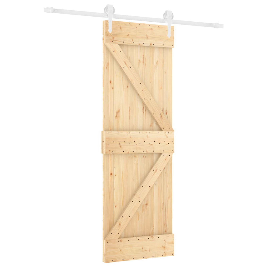 Schuifdeur Natuurlijk en Wit 70 x 210 cm Massief Grenenhout