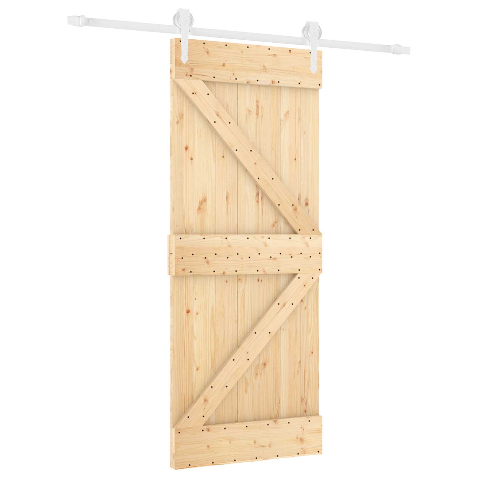 Schuifdeur Natuurlijk en Wit 85 x 210 cm Massief Grenenhout