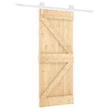 Schuifdeur Natuurlijk en Wit 85 x 210 cm Massief Grenenhout