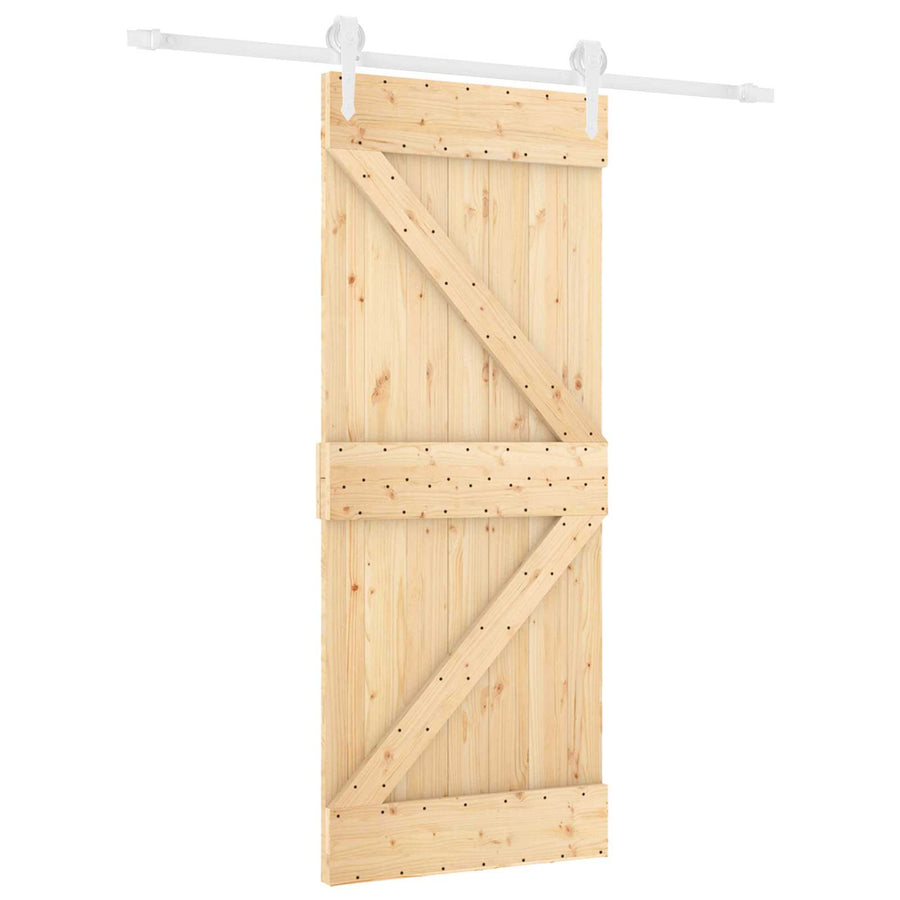 Schuifdeur Natuurlijk en Wit 85 x 210 cm Massief Grenenhout
