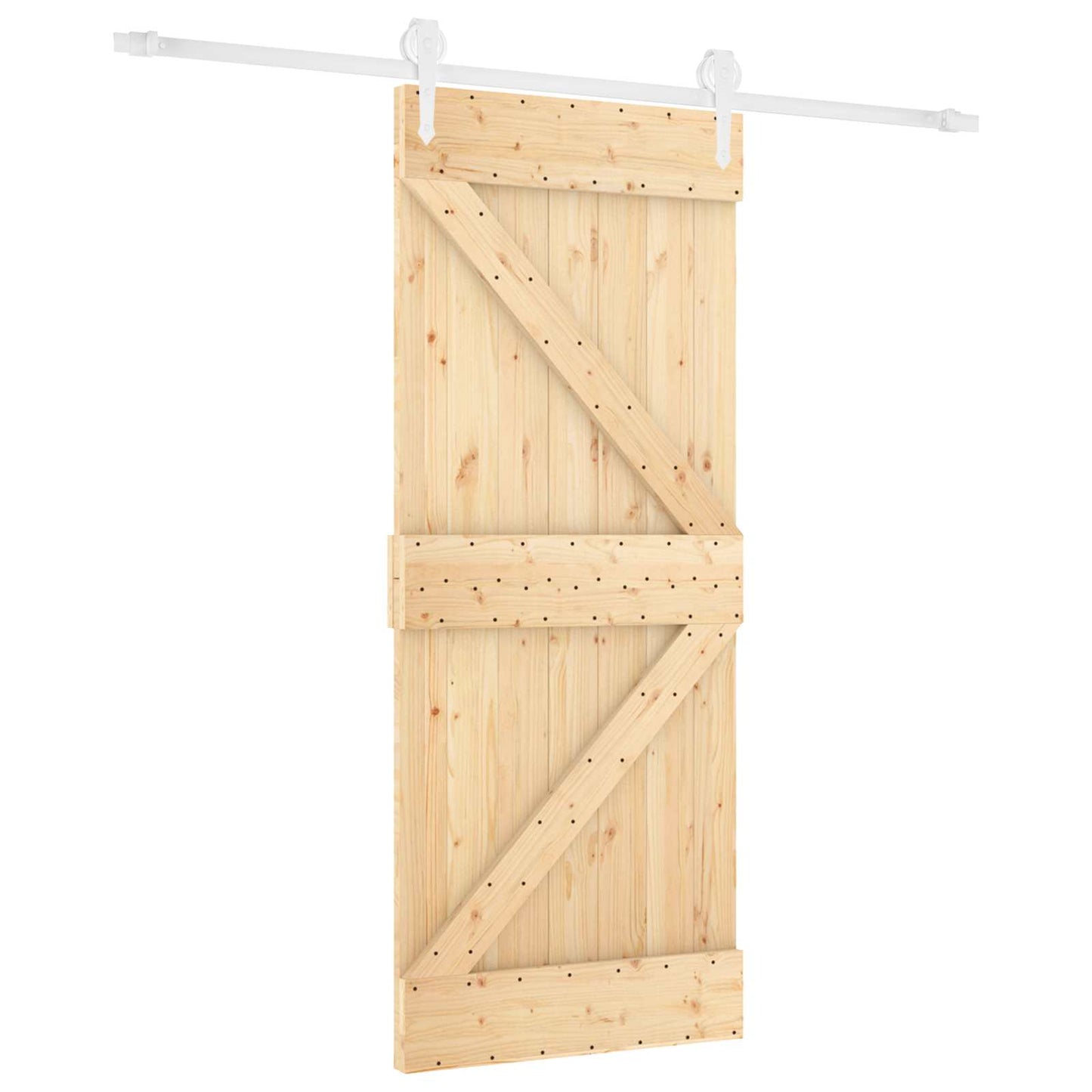 Schuifdeur Natuurlijk en Wit 80 x 210 cm Massief grenenhout
