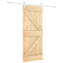 Schuifdeur Natuurlijk en Wit 80 x 210 cm Massief grenenhout