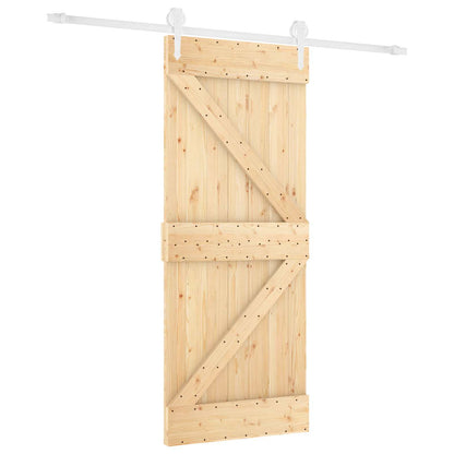 Schuifdeur Natuurlijk en Wit 80 x 210 cm Massief grenenhout