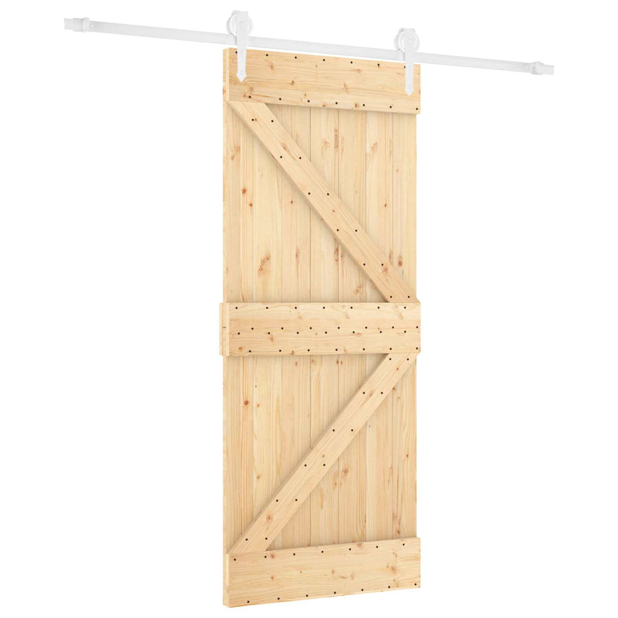 Schuifdeur Natuurlijk en Wit 80 x 210 cm Massief grenenhout