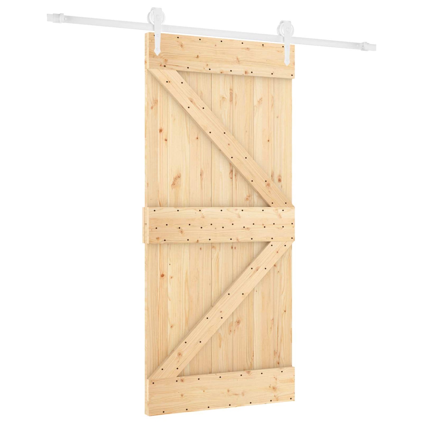 Schuifdeur Natuurlijk en Wit 90 x 210 cm Massief grenenhout