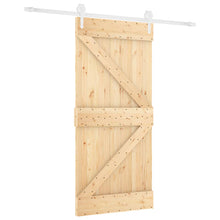 Schuifdeur Natuurlijk en Wit 90 x 210 cm Massief grenenhout
