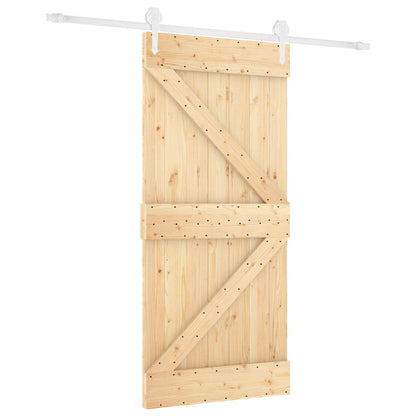 Schuifdeur Natuurlijk en Wit 90 x 210 cm Massief grenenhout