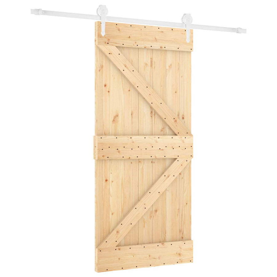 Schuifdeur Natuurlijk en Wit 90 x 210 cm Massief grenenhout