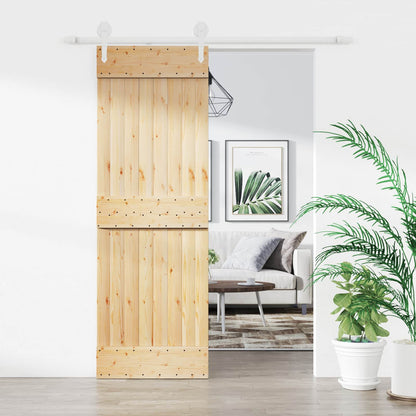 Schuifdeur Natuurlijk en Wit 70 x 210 cm Massief Grenenhout