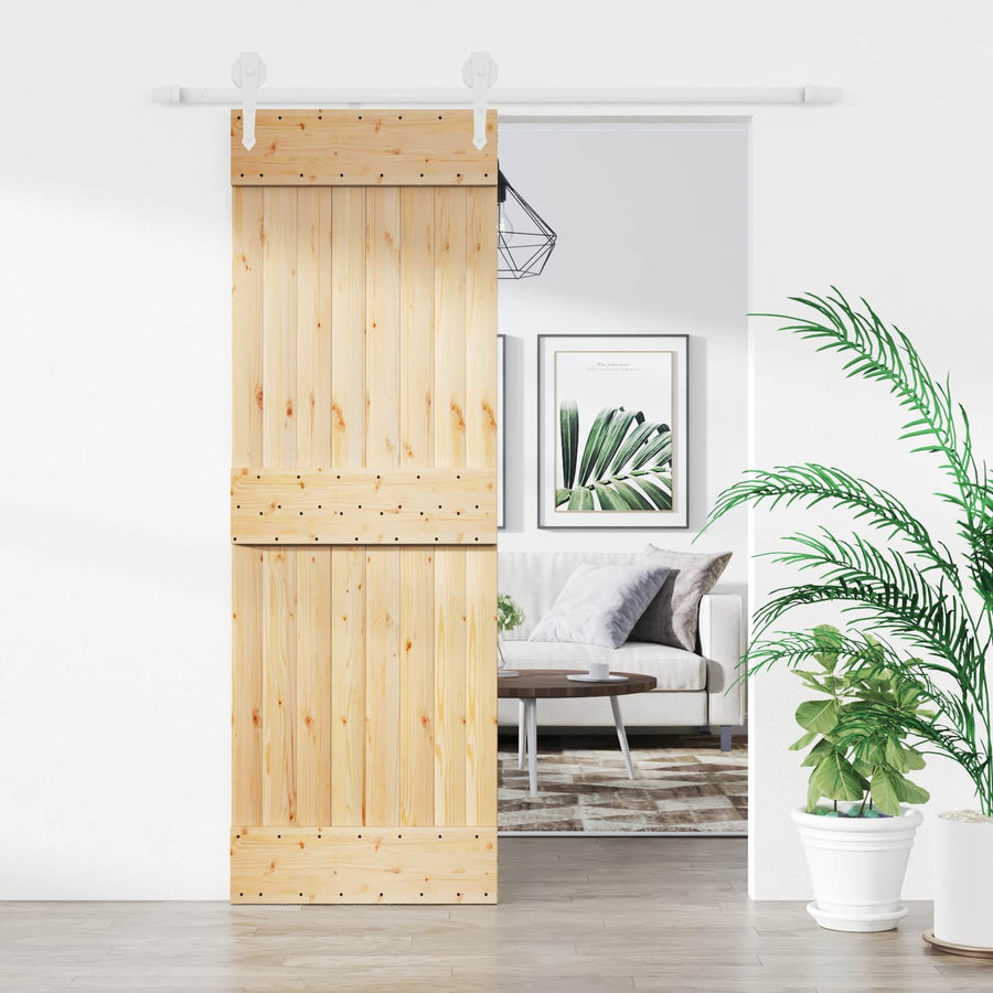 Schuifdeur Natuurlijk en Wit 70 x 210 cm Massief Grenenhout
