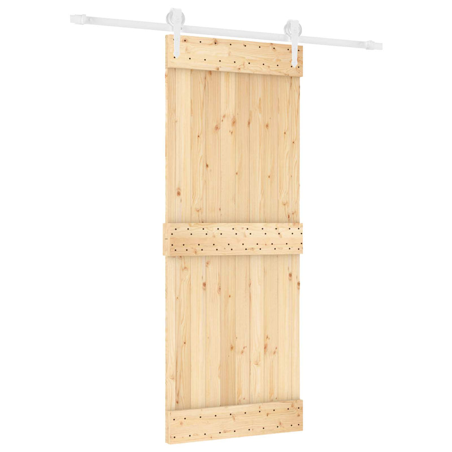 Schuifdeur Natuurlijk en Wit 80 x 210 cm Massief Grenenhout