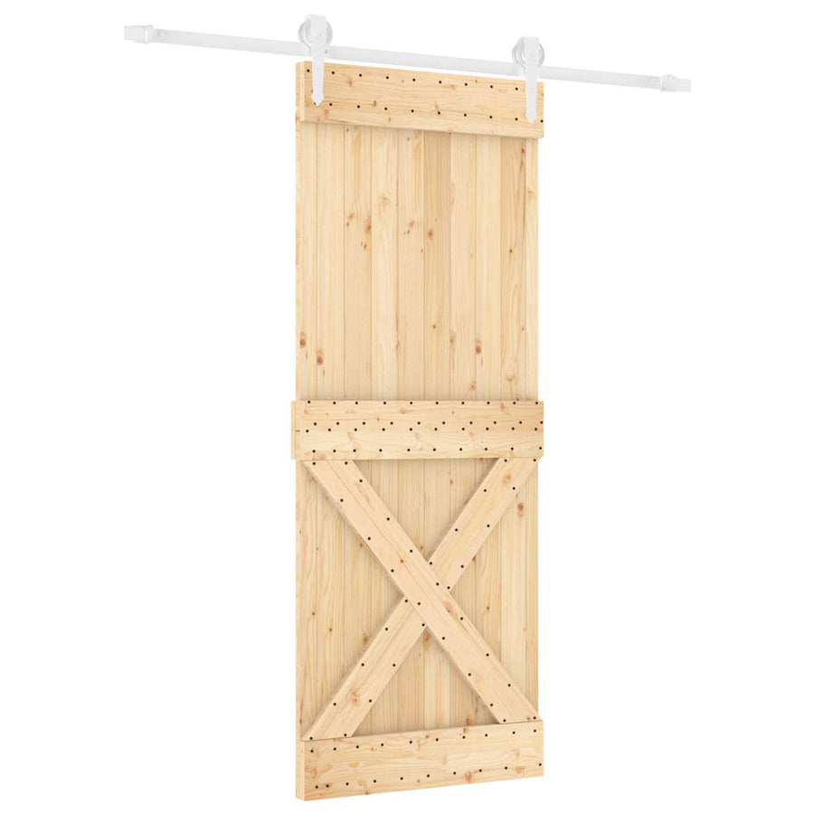 Schuifdeur Natuurlijk en Wit 80 x 210 cm Massief Grenenhout