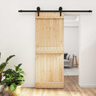 Schuifdeur 80x210 cm massief grenenhout naturel zwart
