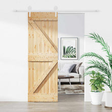 Schuifdeur Natuurlijk en Wit 70 x 210 cm Massief Grenenhout