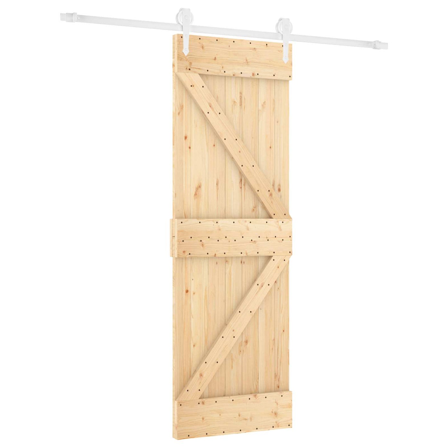 Schuifdeur Natuurlijk en Wit 70 x 210 cm Massief Grenenhout