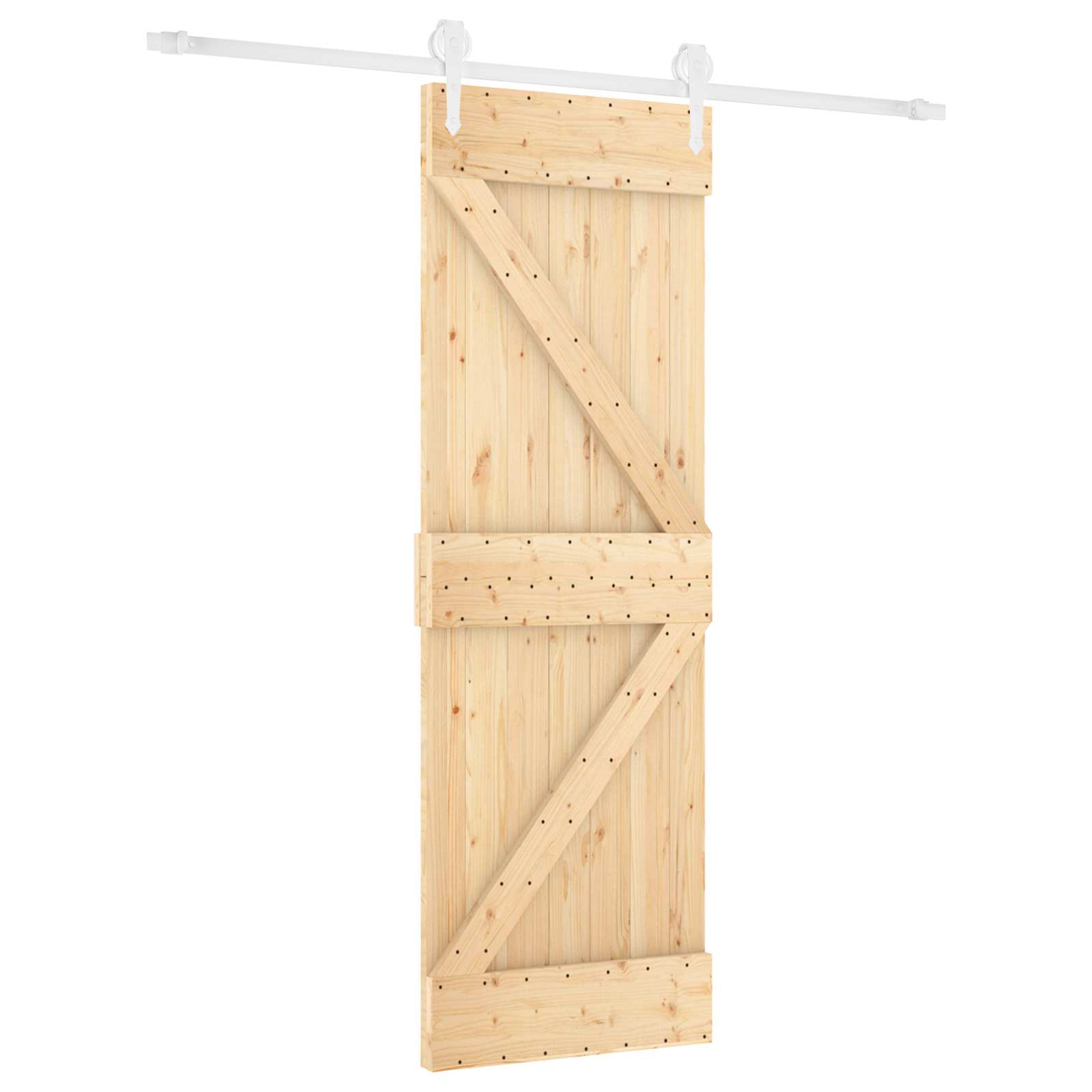 Schuifdeur Natuurlijk en Wit 70 x 210 cm Massief Grenenhout