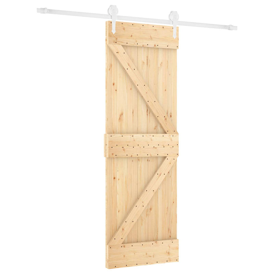 Schuifdeur Natuurlijk en Wit 70 x 210 cm Massief Grenenhout