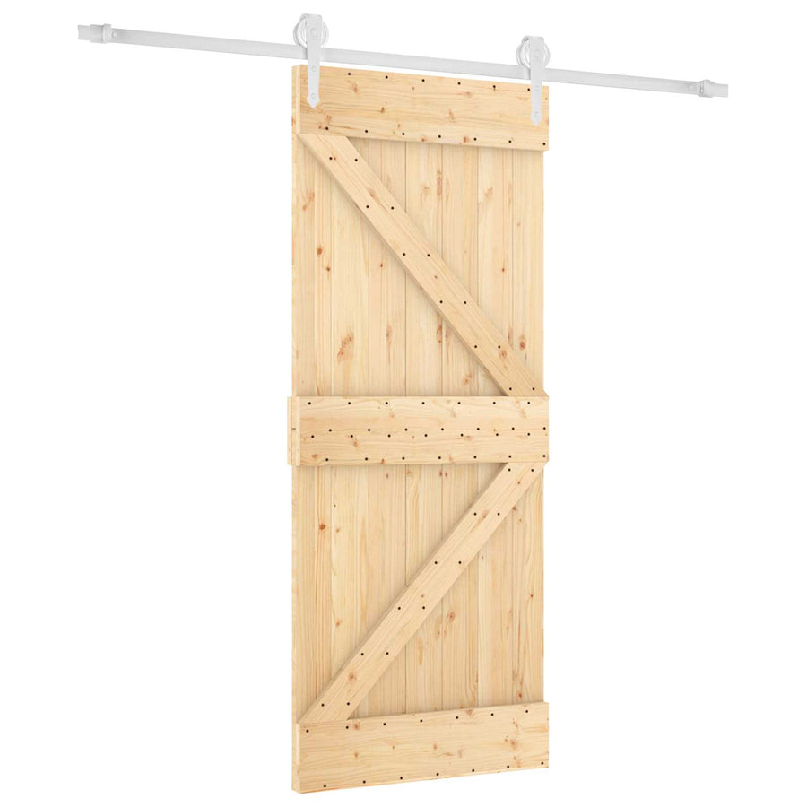 Schuifdeur Natuurlijk en Wit 85 x 210 cm Massief Grenenhout