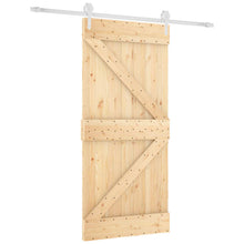 Schuifdeur Natuurlijk en Wit 95 x 210 cm Massief Grenenhout