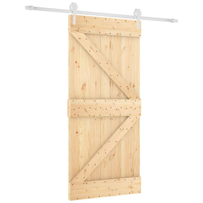 Schuifdeur Natuurlijk en Wit 95 x 210 cm Massief Grenenhout