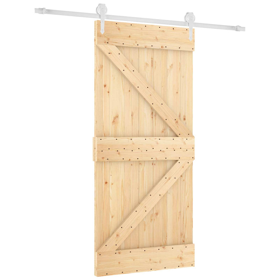 Schuifdeur Natuurlijk en Wit 95 x 210 cm Massief Grenenhout