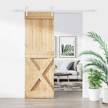 Schuifdeur Natuurlijk en Wit 80 x 210 cm Massief grenenhout